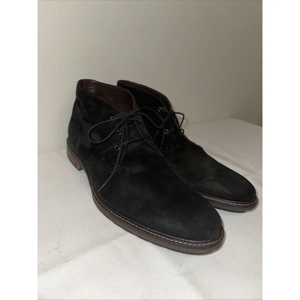 Johnston Murphy JM 1251  Mens 11M Black Suede Oxford‎ Lace Up Casual Dress Shoes